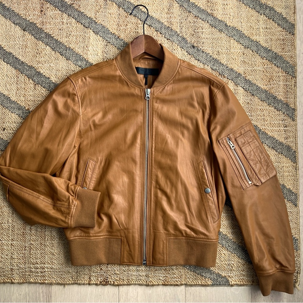 Rag & Bone Manston Lamb Leather Bomber Jacket Women M Japan Military Org$1,100